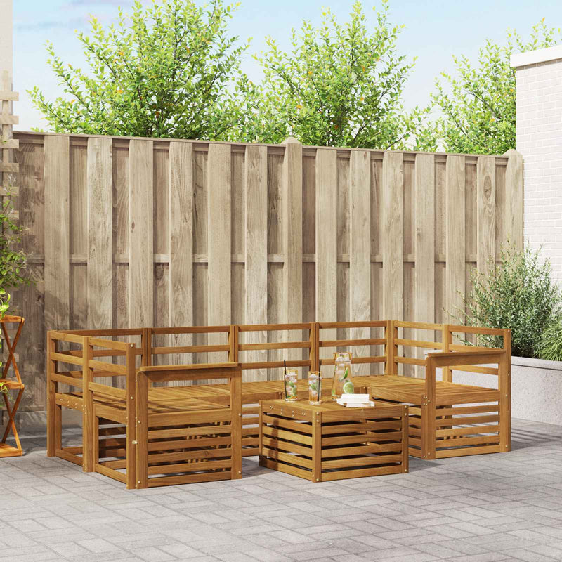 Set de canapele de exterior 7 buc. natural Lemn Solid de Acacia