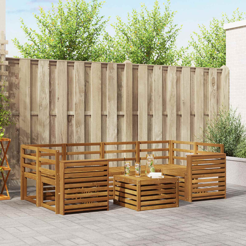 Set de canapele de exterior 7 buc. natural Lemn Solid de Acacia