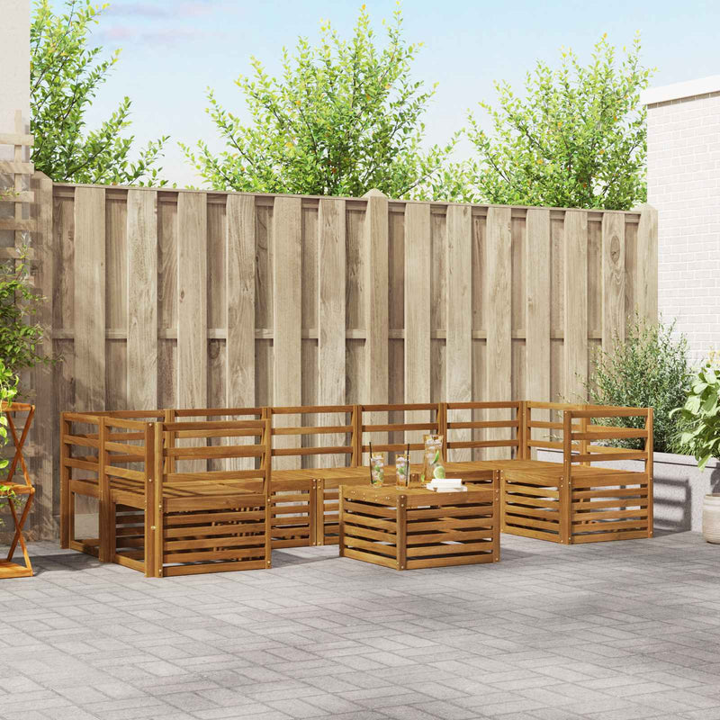 Set de canapele de exterior 8 buc. natural Lemn Solid de Acacia