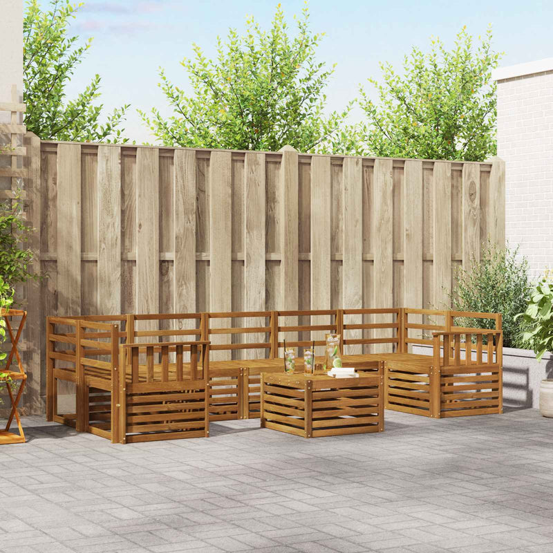 Set de canapele de exterior 8 buc. natural Lemn Solid de Acacia