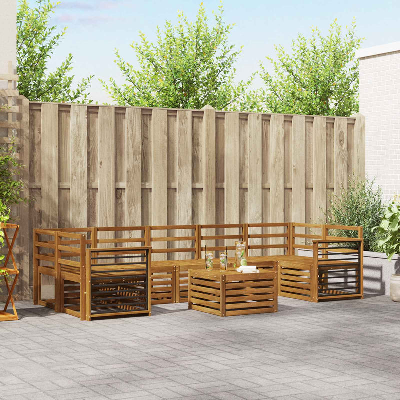 Set de canapele de exterior 8 buc. natural Lemn Solid de Acacia