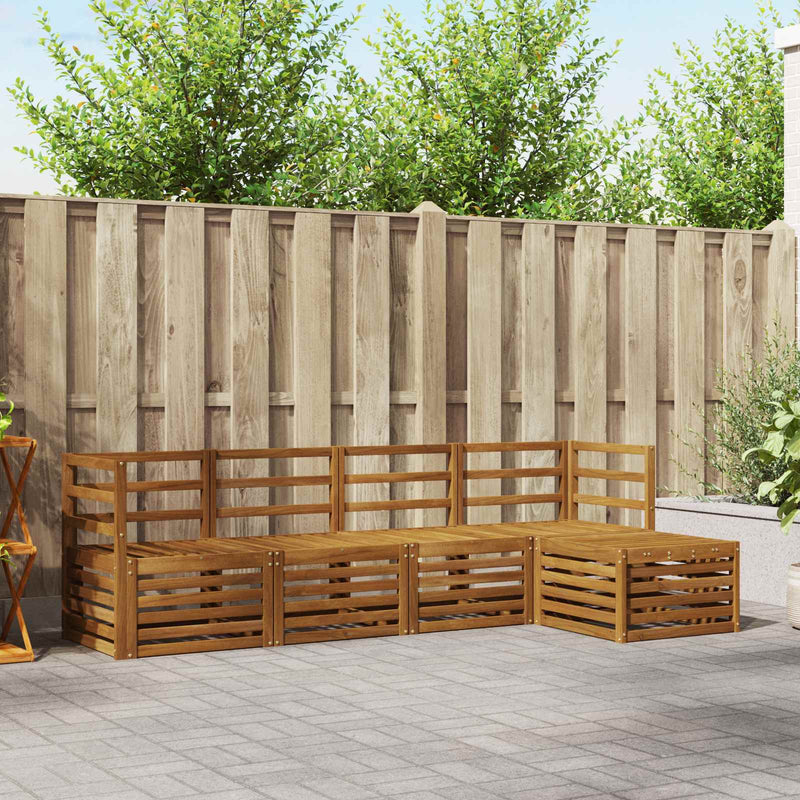 Set de canapele de exterior 5 buc. natural