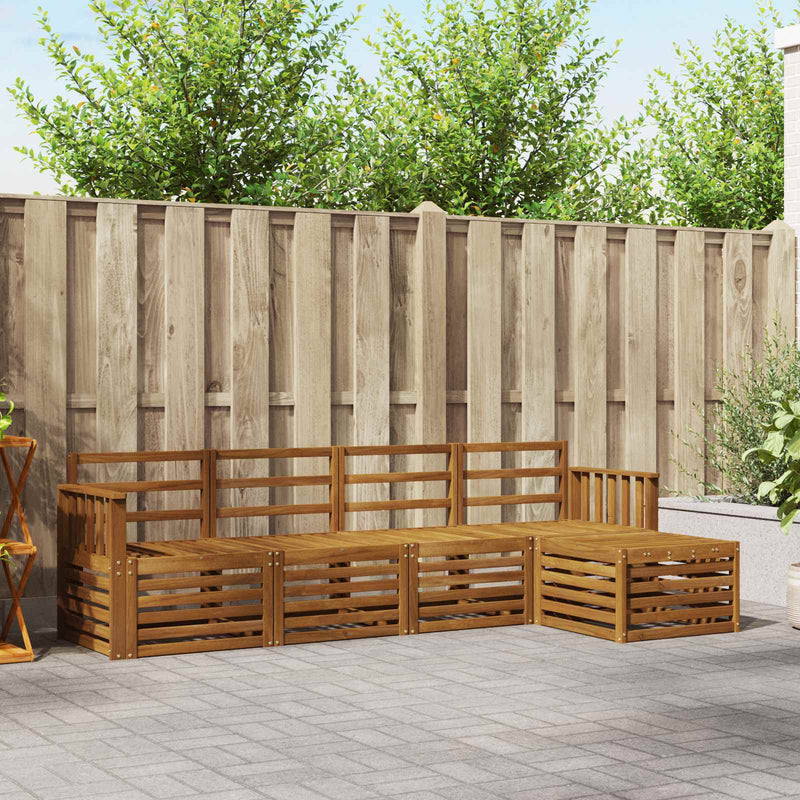 Set de canapele de exterior 5 buc. natural