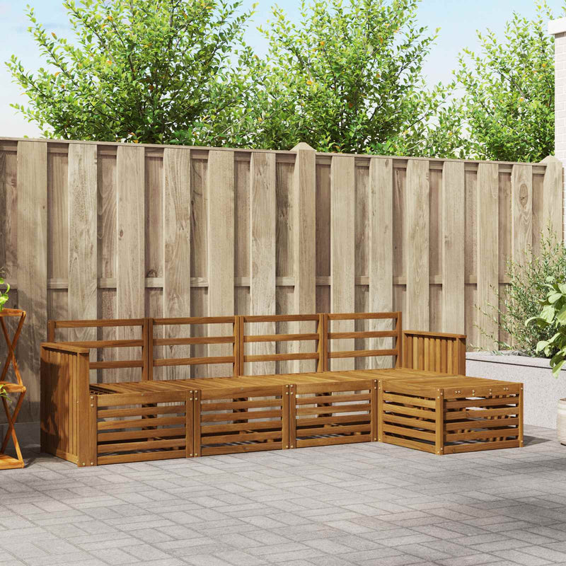 Set de canapele de exterior 5 buc. natural