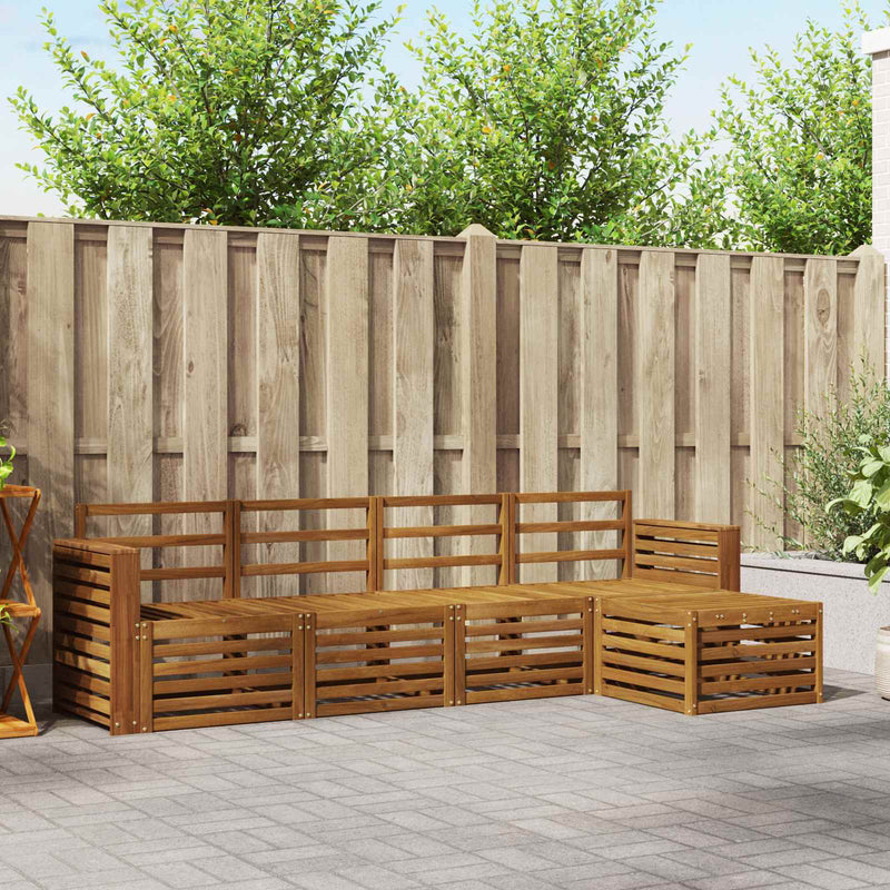 Set de canapele de exterior 5 buc. natural