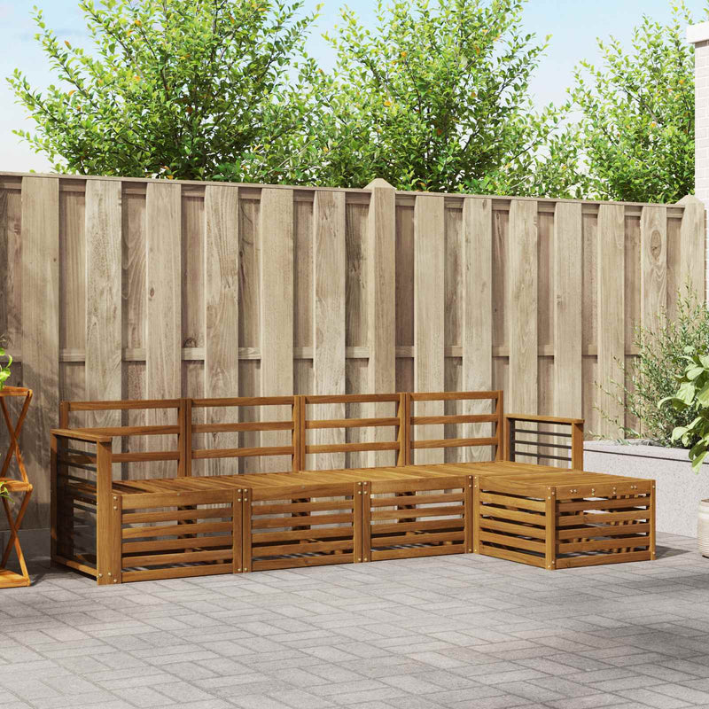 Set de canapele de exterior 5 buc. natural