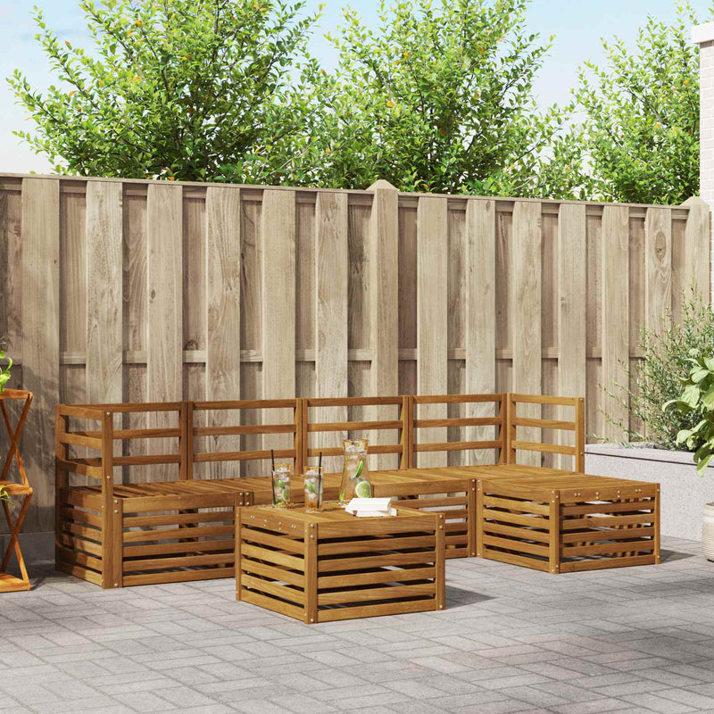 Set de canapele de exterior 6 buc. natural