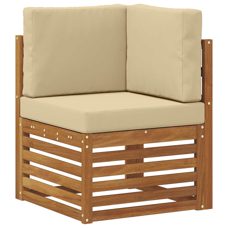 Set de canapele de exterior 4 buc. Natural și Bej Poliester