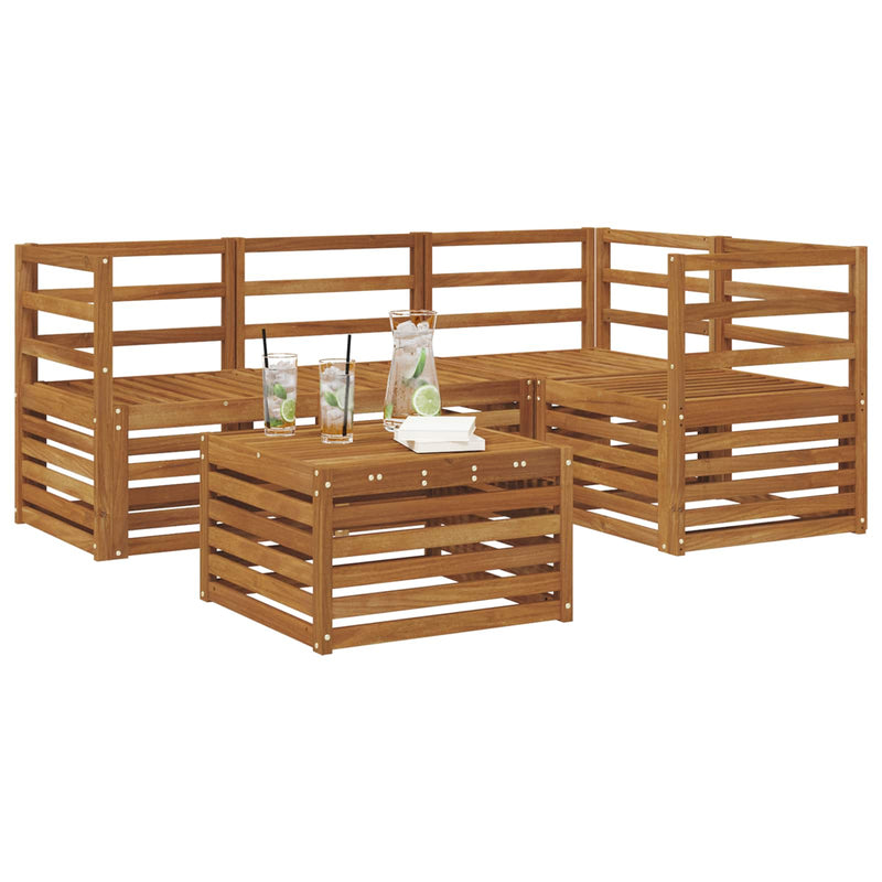 Set de canapele de exterior 5 buc. natural Poliester