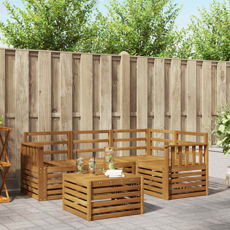 Set de canapele de exterior 5 buc. natural Poliester