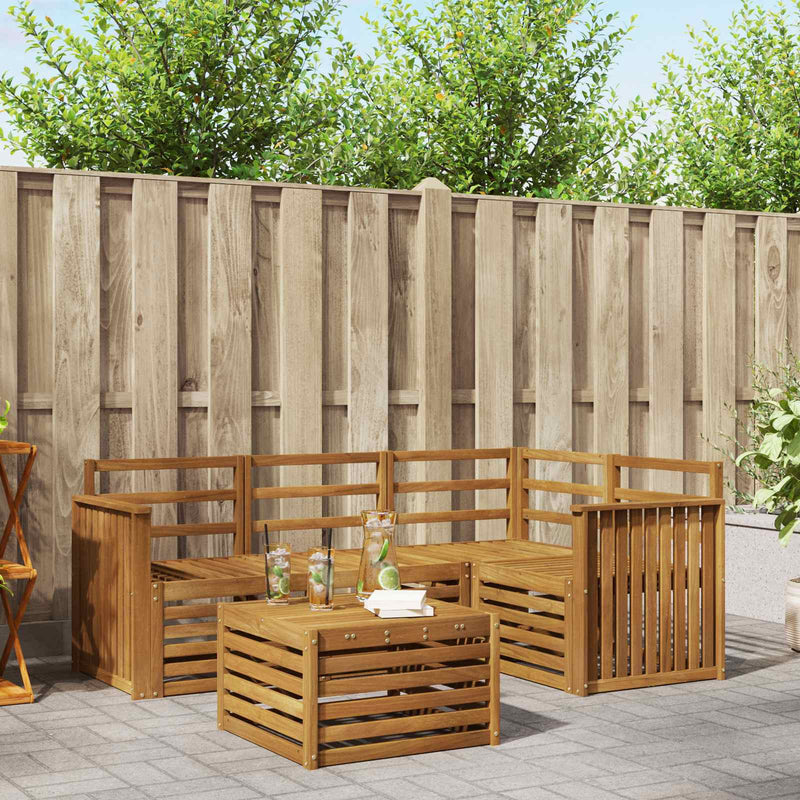 Set de canapele de exterior 5 buc. natural Poliester