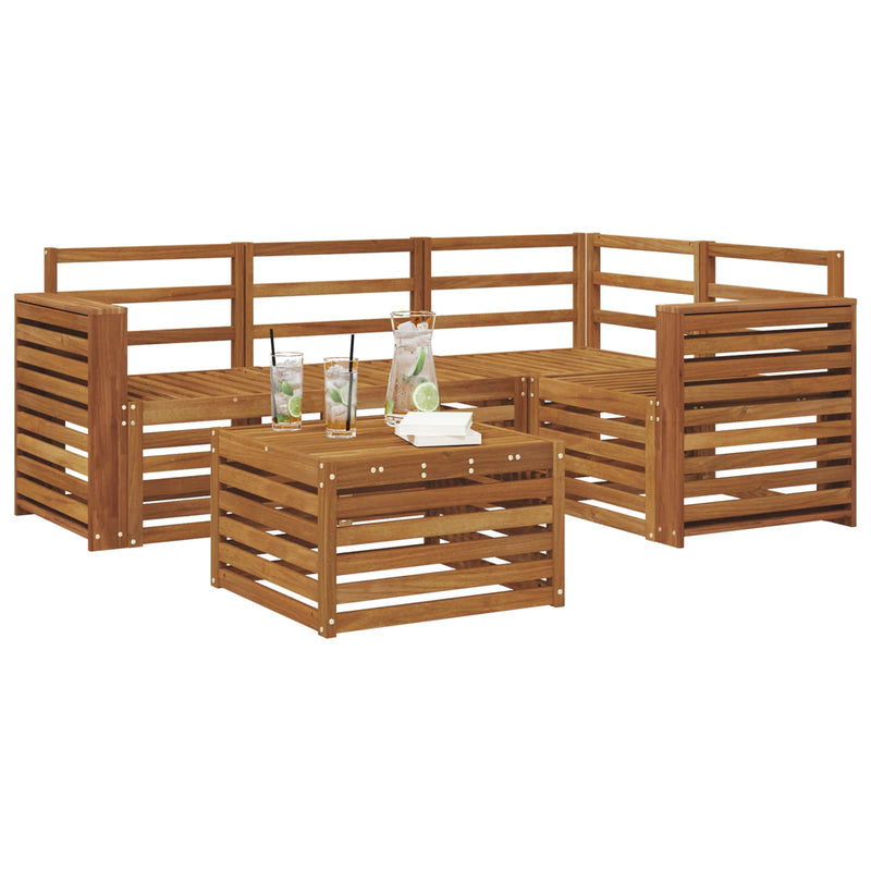 Set de canapele de exterior 5 buc. natural Poliester