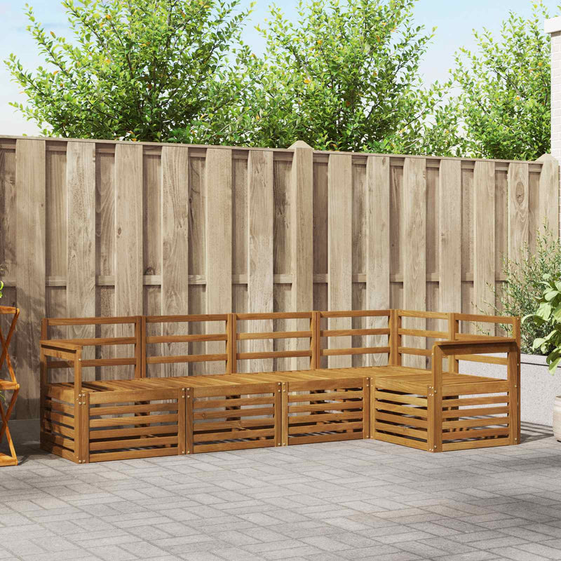 Set de canapele de exterior 5 buc. natural Poliester