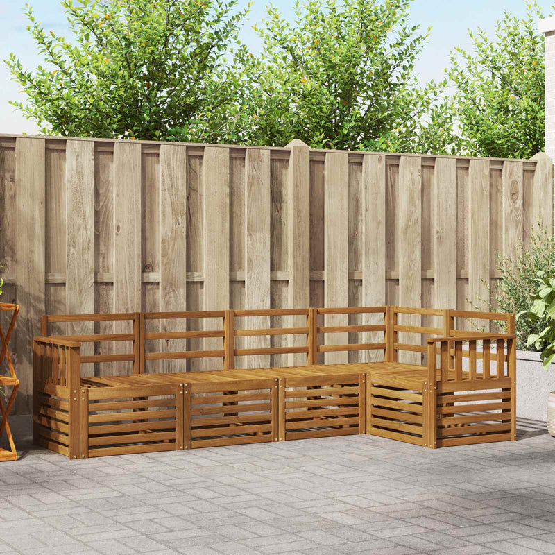 Set de canapele de exterior 5 buc. natural Poliester