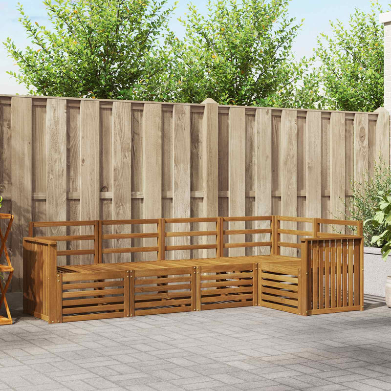 Set de canapele de exterior 5 buc. natural Poliester