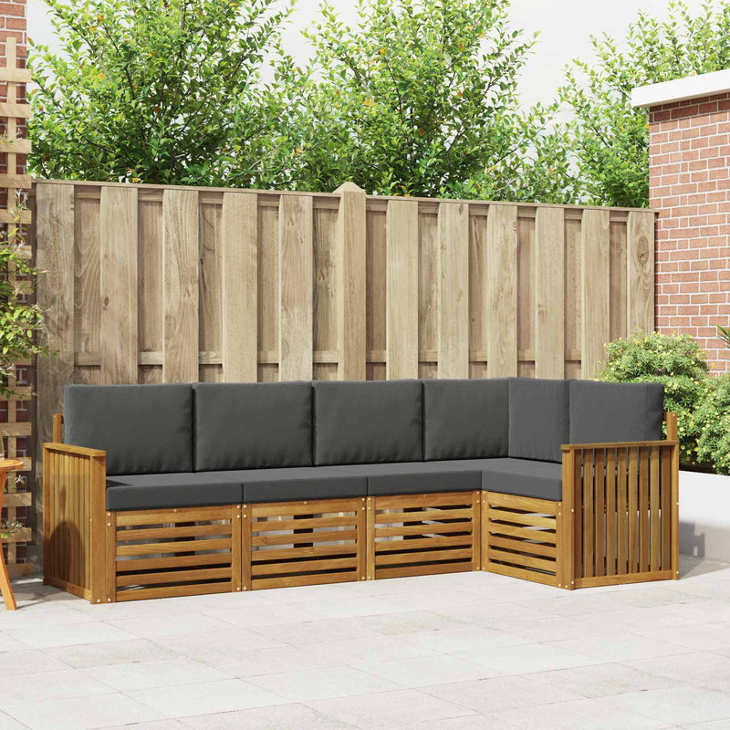 Set de canapele de exterior 5 buc. Natural și Antracit