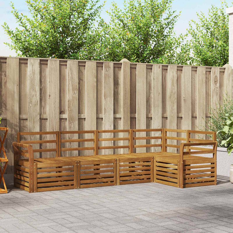 Set de canapele de exterior 5 buc. natural Poliester