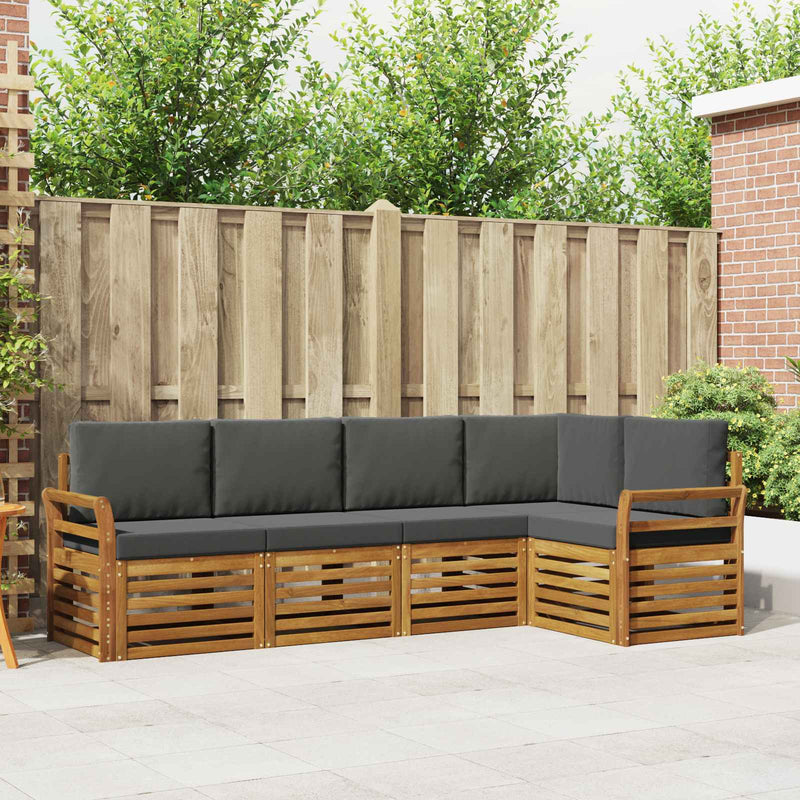 Set de canapele de exterior 5 buc. Natural și Antracit
