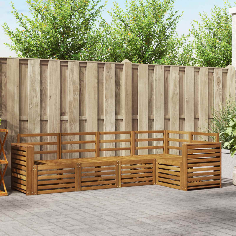 Set de canapele de exterior 5 buc. natural Poliester