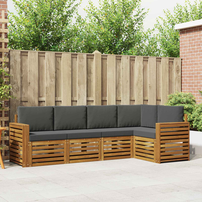 Set de canapele de exterior 5 buc. Natural și Antracit