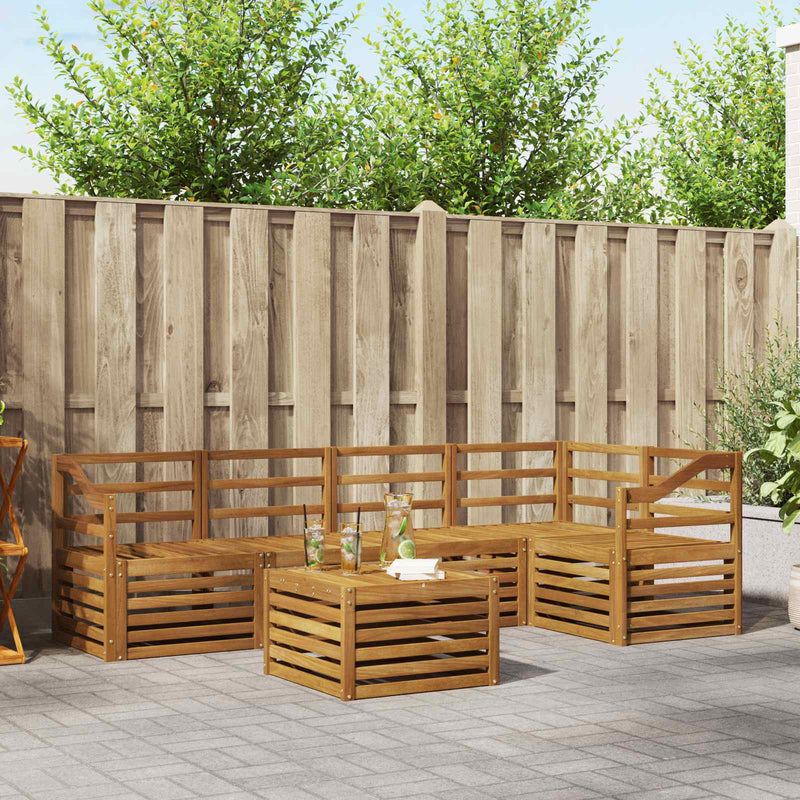 Set de canapele de exterior 6 buc. natural Poliester