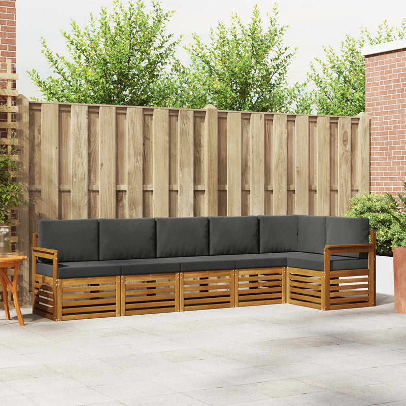 Set de canapele de exterior 6 buc. Natural și Antracit