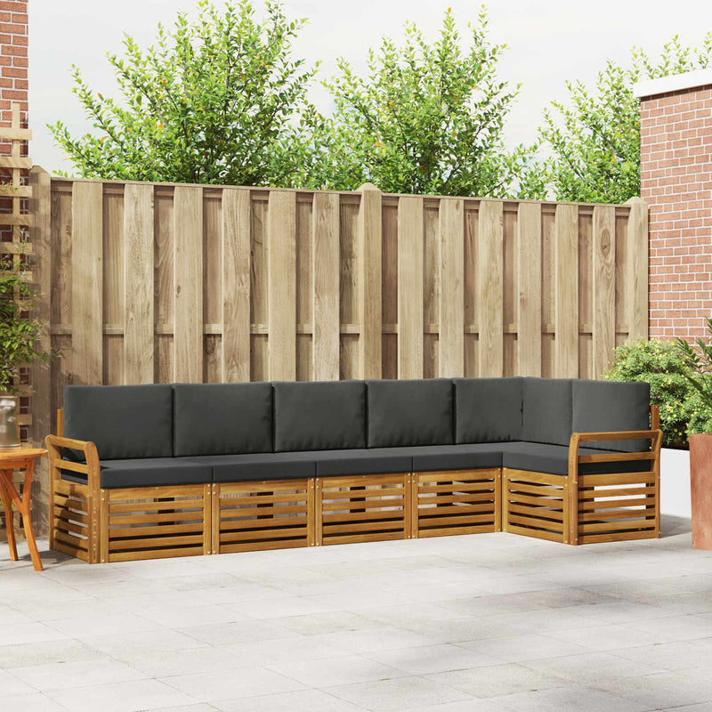 Set de canapele de exterior 6 buc. Natural și Antracit