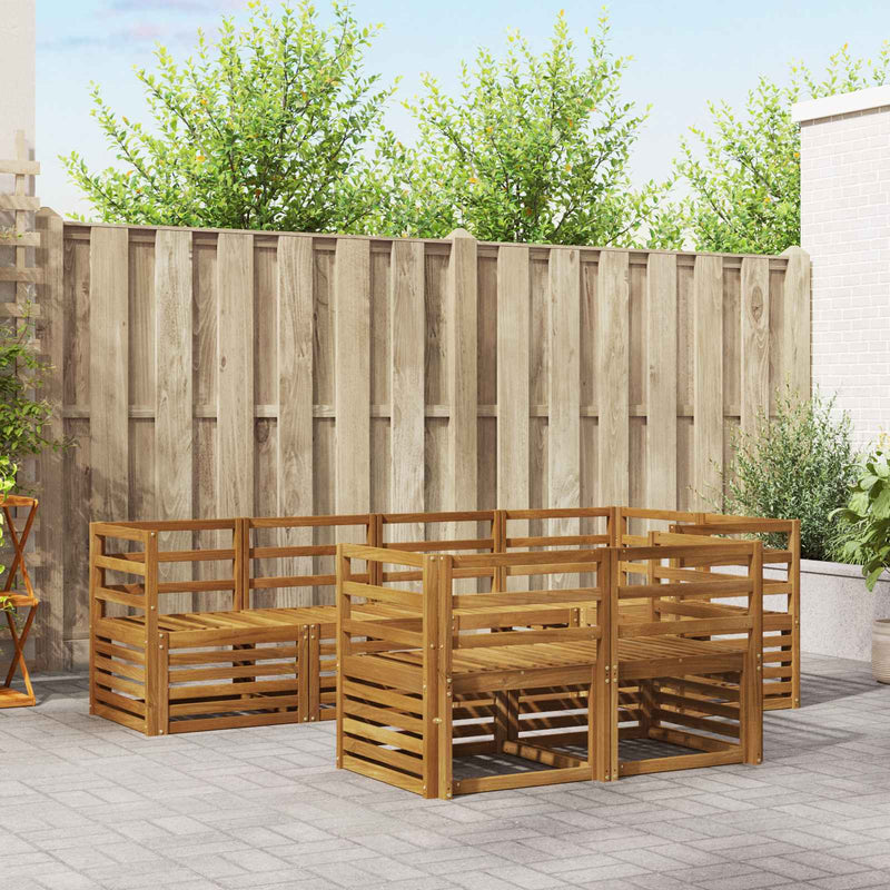 Set de canapele de exterior 7 buc. natural Poliester