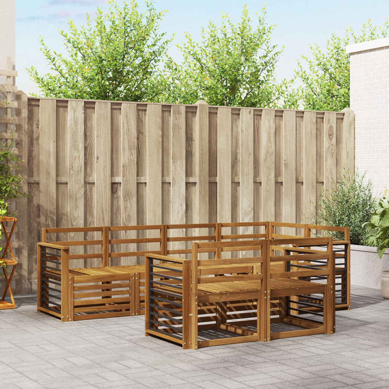 Set de canapele de exterior 7 buc. natural Poliester