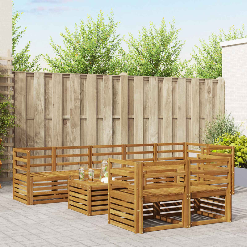 Set de canapele de exterior 9 buc. natural Poliester