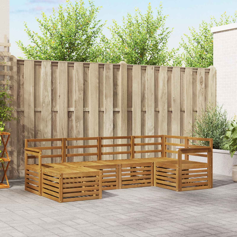 Set de canapele de exterior 6 buc. natural Poliester
