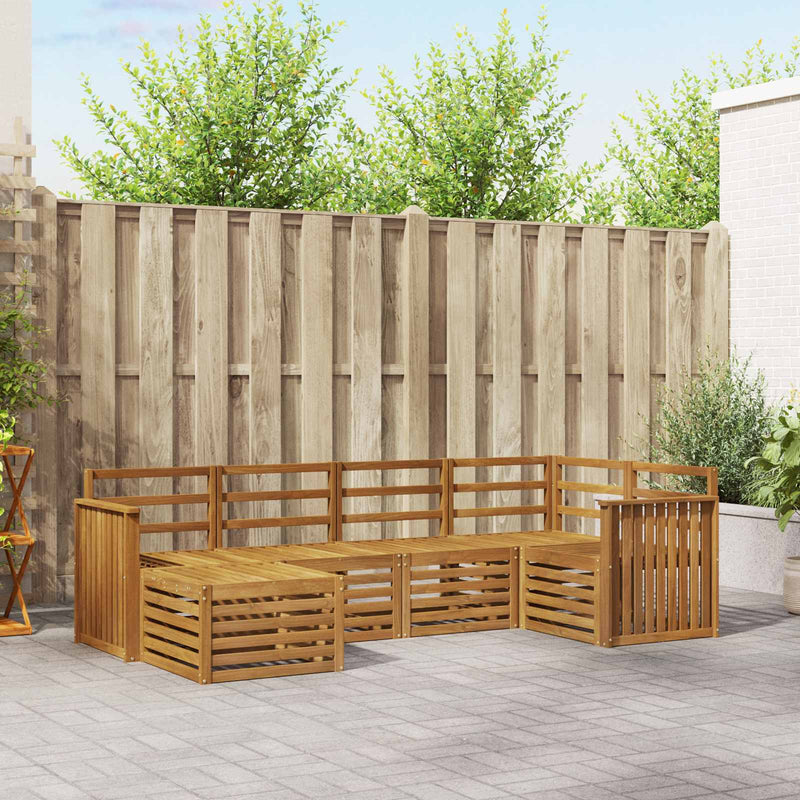 Set de canapele de exterior 6 buc. natural Poliester