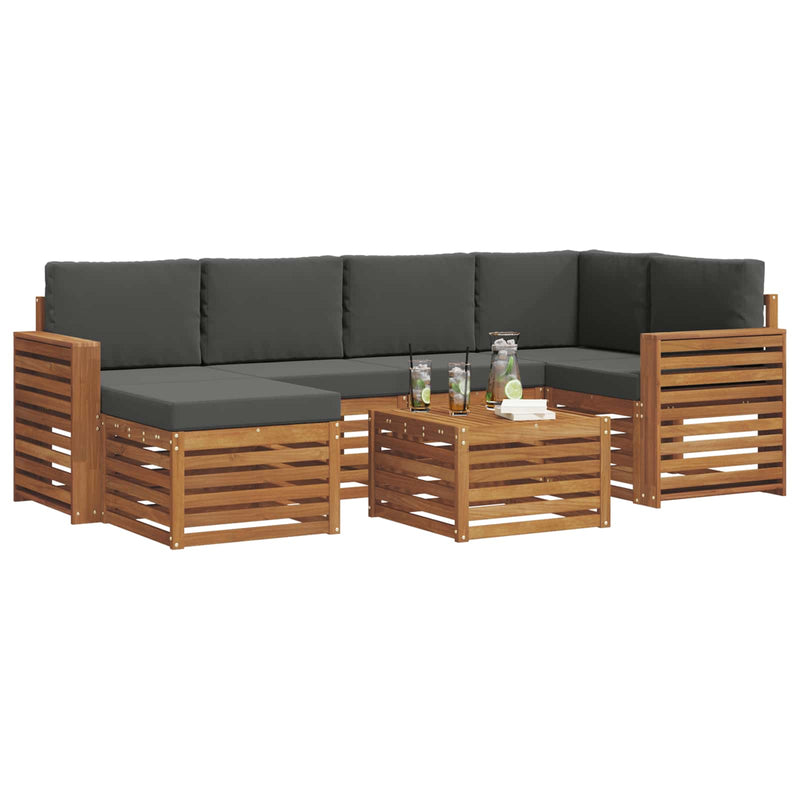 Set de canapele de exterior 7 buc. Natural și Antracit