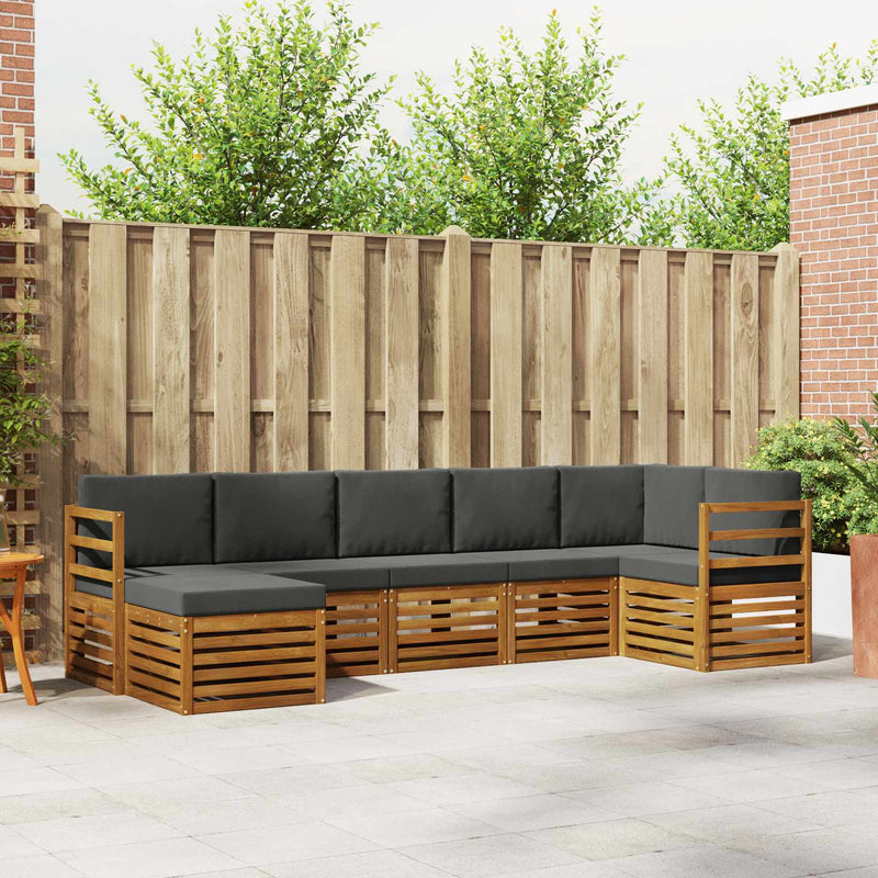 Set de canapele de exterior 7 buc. Natural și Antracit