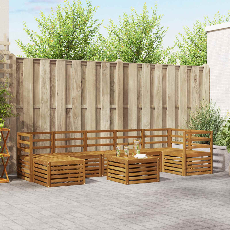 Set de canapele de exterior 8 buc. natural