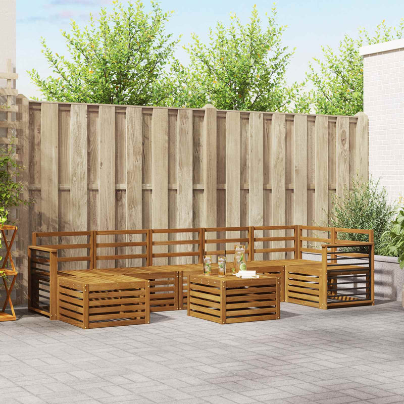 Set de canapele de exterior 8 buc. natural