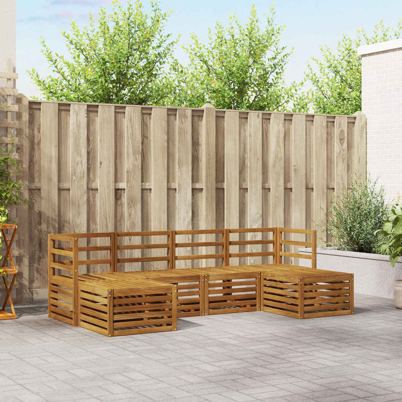 Set de canapele de exterior 6 buc. natural