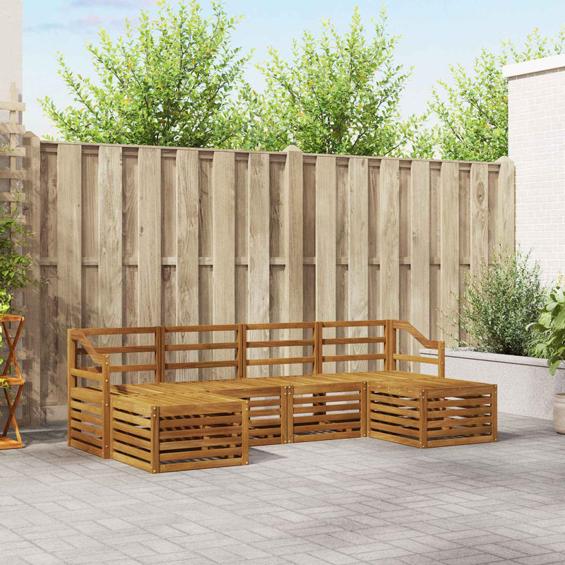 Set de canapele de exterior 6 buc. natural