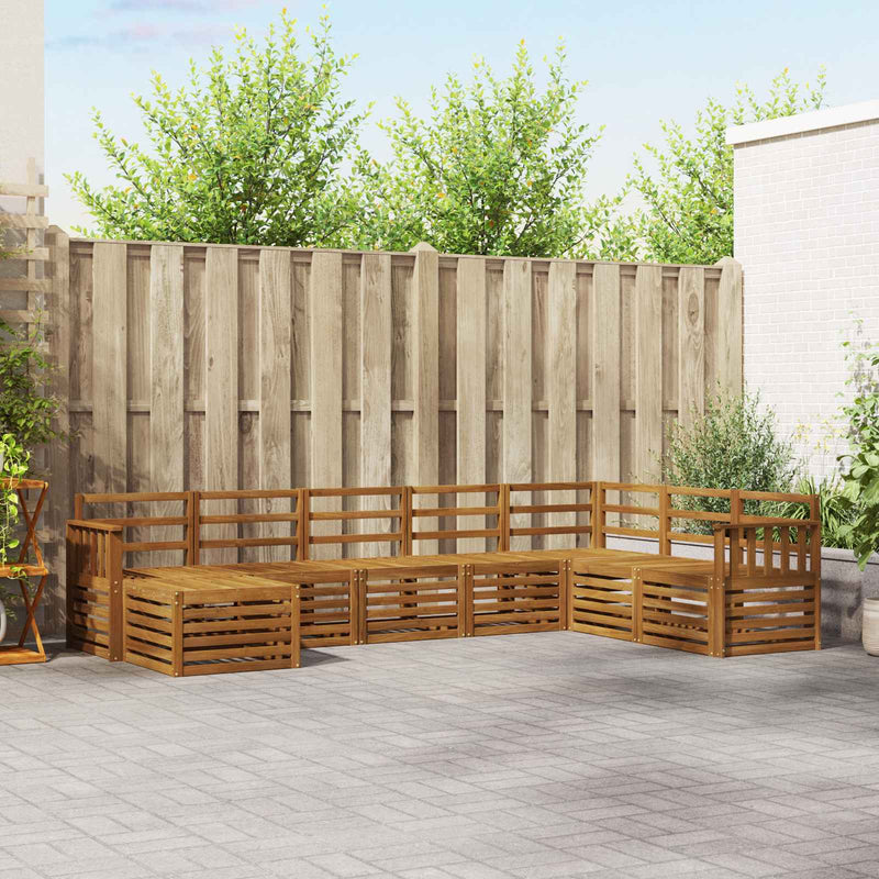 Set de canapele de exterior 8 buc. natural