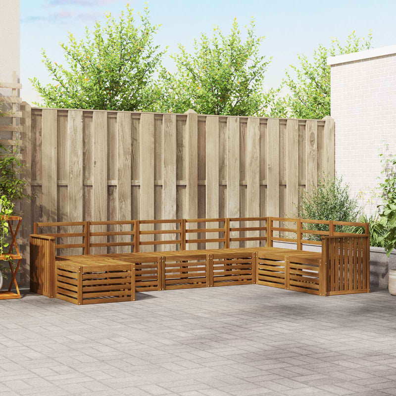 Set de canapele de exterior 8 buc. natural
