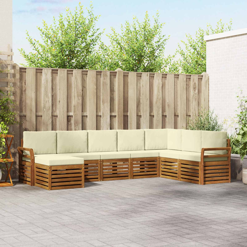 Set de canapele de exterior 8 buc. Natural și Crem