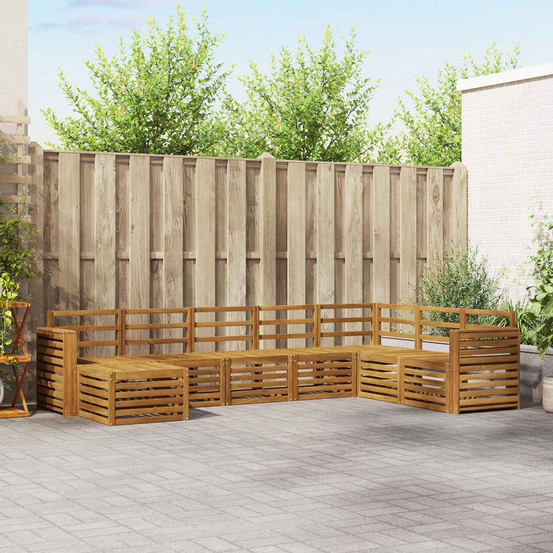 Set de canapele de exterior 8 buc. natural