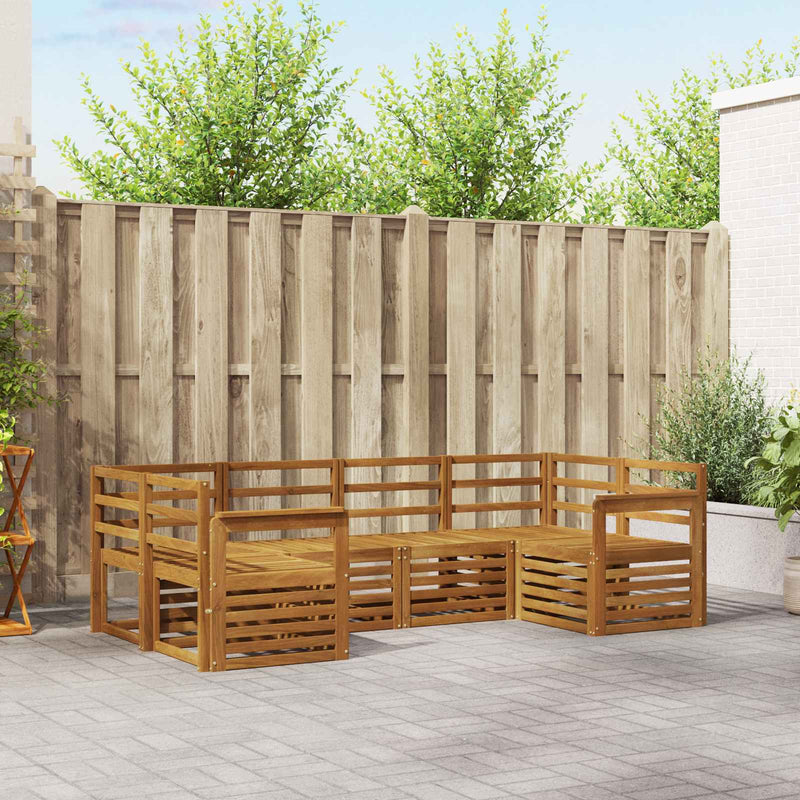 Set de canapele de exterior 6 buc. natural