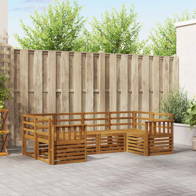 Set de canapele de exterior 6 buc. natural