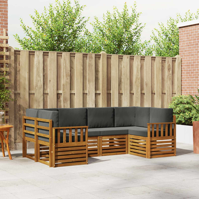 Set de canapele de exterior 6 buc. Natural și Antracit