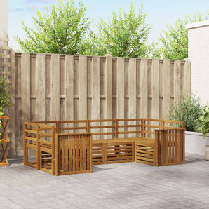 Set de canapele de exterior 6 buc. natural