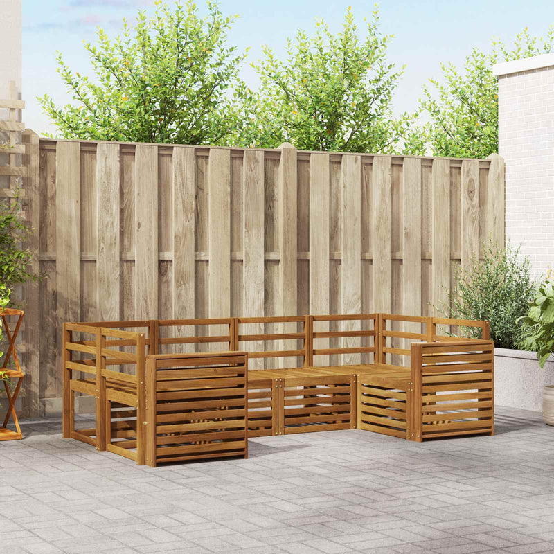 Set de canapele de exterior 6 buc. natural