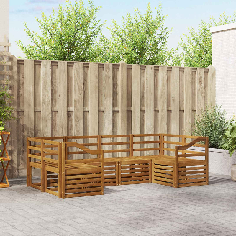 Set de canapele de exterior 6 buc. natural