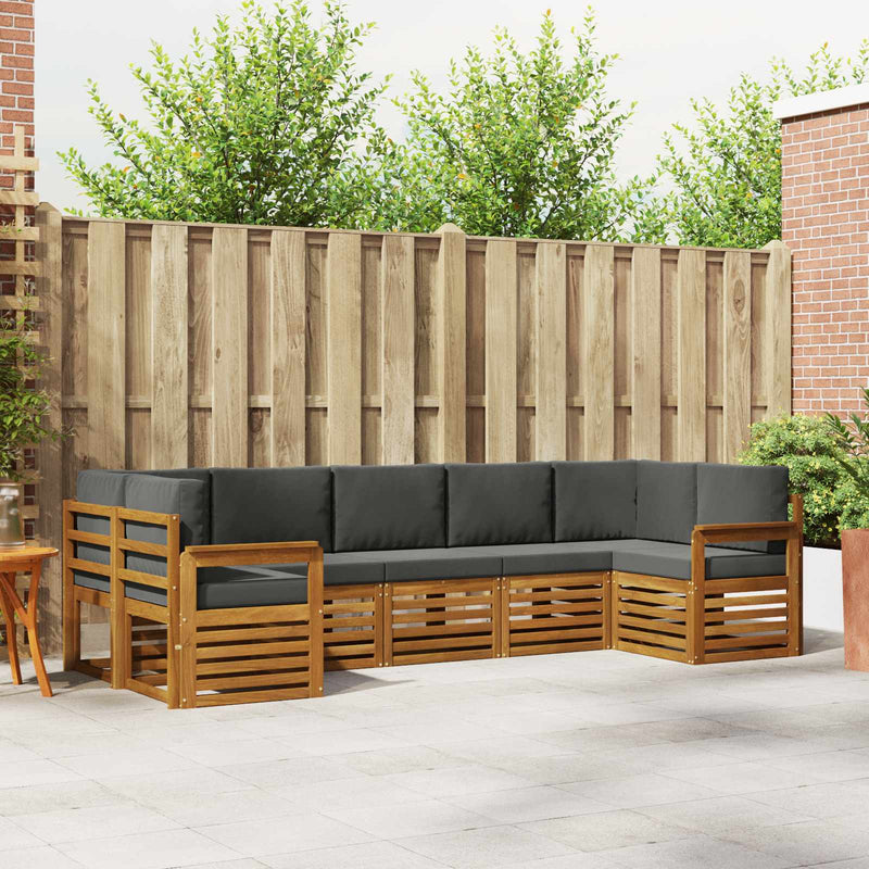 Set de canapele de exterior 7 buc. Natural și Antracit
