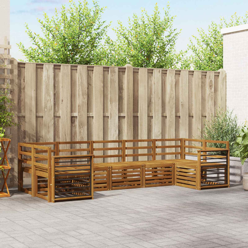 Set de canapele de exterior 7 buc. natural
